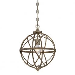 12 in. 1-Light Antique Silver Pendant by Millennium Lighting