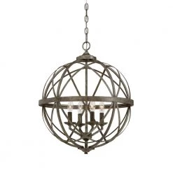 20 in. 4-Light Antique Silver Pendant by Millennium Lighting