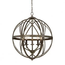 24 in. 5-Light Antique Silver Pendant by Millennium Lighting
