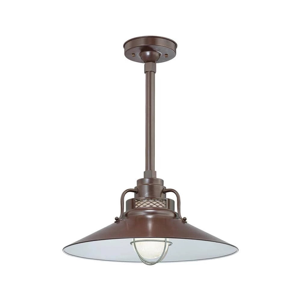 R Series 1-Light 20 in. Architectural Bronze Railroad Shade by Millennium Lighting 1 R Series 1-Light 20 in. Architectural Bronze Railroad Shade by Millennium Lighting