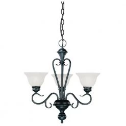 3-Lights 23 in. Black Chandelier by Millennium Lighting