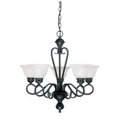 5-Lights 25.5 in. Black Chandelier by Millennium Lighting