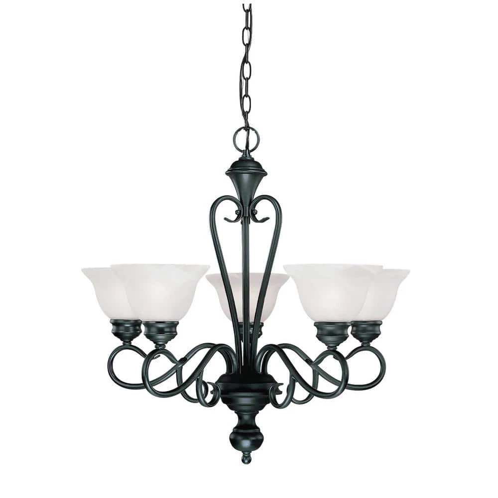 5-Lights 25.5 in. Black Chandelier by Millennium Lighting 1 5-Lights 25.5 in. Black Chandelier by Millennium Lighting