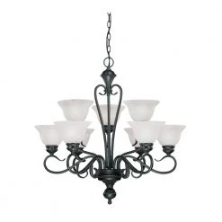9-Lights 29 in. Black Chandelier by Millennium Lighting