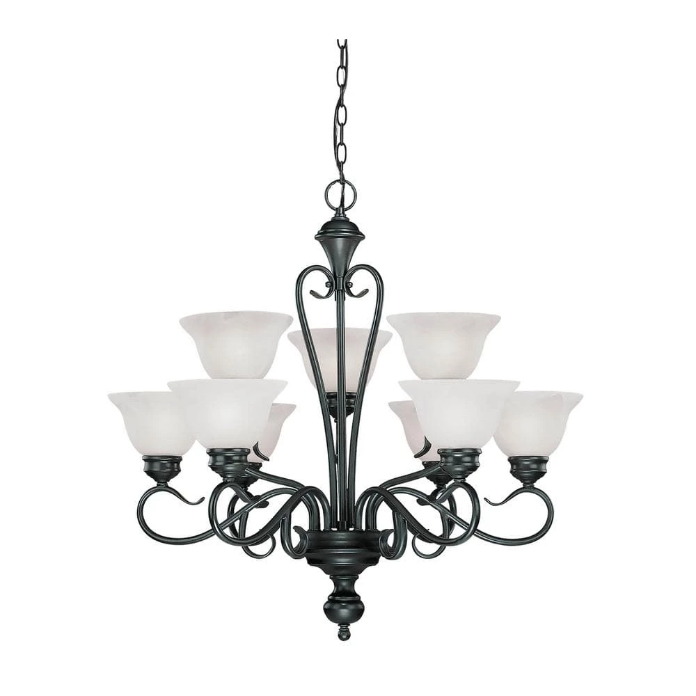 9-Lights 29 in. Black Chandelier by Millennium Lighting 1 9-Lights 29 in. Black Chandelier by Millennium Lighting