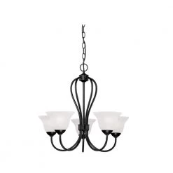 5-Light 25.5 in. Black Chandelier by Millennium Lighting
