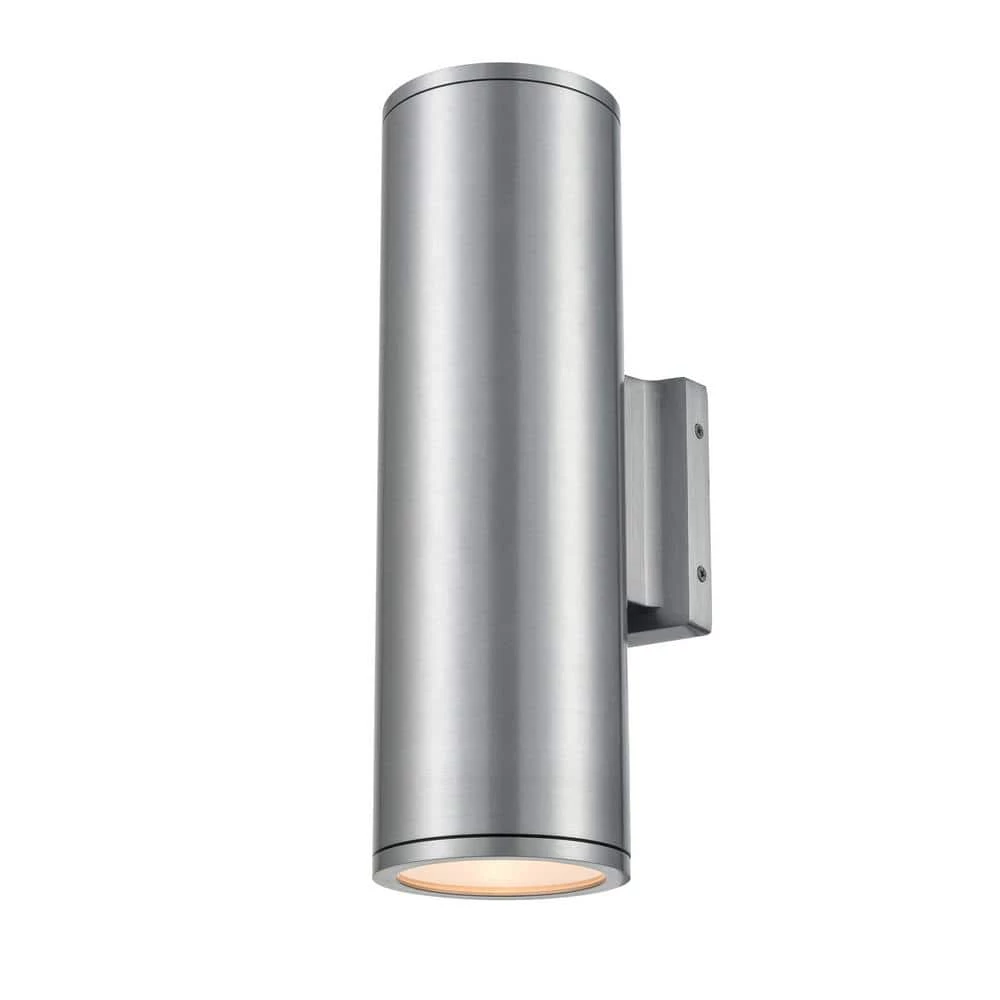 4.5 in. 2-Light Brushed Aluminum Outdoor Wall Sconce by Millennium Lighting 1 4.5 in. 2-Light Brushed Aluminum Outdoor Wall Sconce by Millennium Lighting