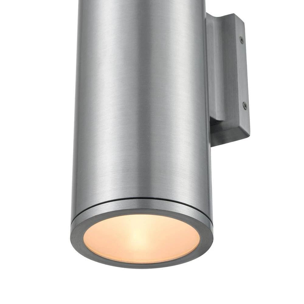 4.5 in. 2-Light Brushed Aluminum Outdoor Wall Sconce by Millennium Lighting 2 4.5 in. 2-Light Brushed Aluminum Outdoor Wall Sconce by Millennium Lighting - Image 2