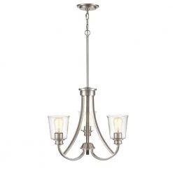 3-Lights 21.5 in. Brushed Nickel Chandelier by Millennium Lighting