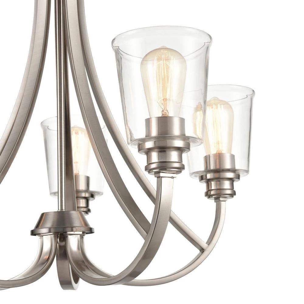 5-Lights 25 in. Brushed Nickel Chandelier by Millennium Lighting 4 5-Lights 25 in. Brushed Nickel Chandelier by Millennium Lighting - Image 4