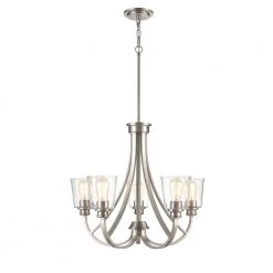 5-Lights 25 in. Brushed Nickel Chandelier by Millennium Lighting 6 5-Lights 25 in. Brushed Nickel Chandelier by Millennium Lighting -Millennium Lighting Shop brushed nickel millennium lighting chandeliers 3625 bn 4f 1000