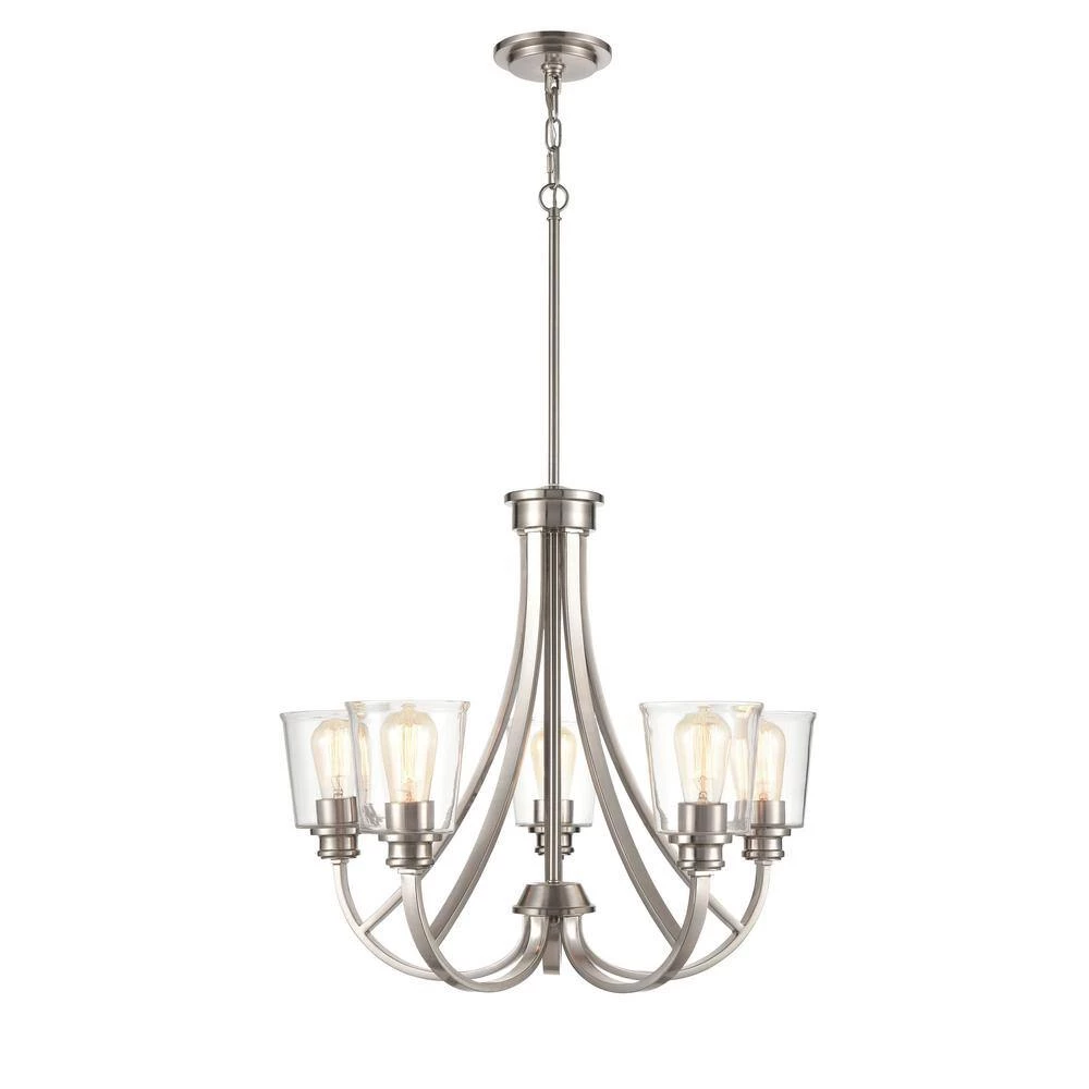 5-Lights 25 in. Brushed Nickel Chandelier by Millennium Lighting 3 5-Lights 25 in. Brushed Nickel Chandelier by Millennium Lighting - Image 3