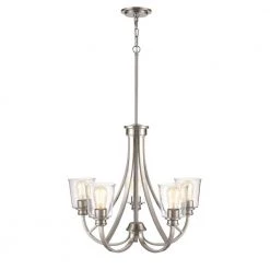 5-Lights 25 in. Brushed Nickel Chandelier by Millennium Lighting