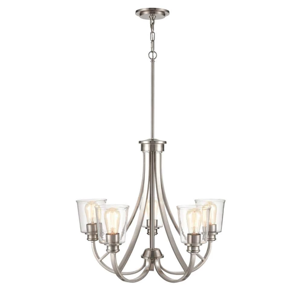 5-Lights 25 in. Brushed Nickel Chandelier by Millennium Lighting 1 5-Lights 25 in. Brushed Nickel Chandelier by Millennium Lighting