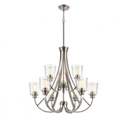 9-Lights 29.25 in. Brushed Nickel Chandelier by Millennium Lighting -Millennium Lighting Shop brushed nickel millennium lighting chandeliers 3629 bn 4f 1000