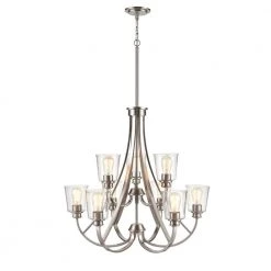 9-Lights 29.25 in. Brushed Nickel Chandelier by Millennium Lighting
