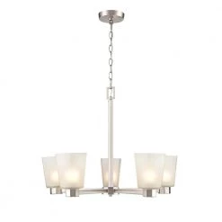 Coley 5-Light 25 in. Brushed Nickel Hardwired Chandelier (1-Pack) by Millennium Lighting