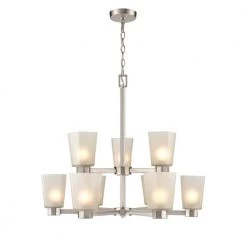 Coley 9-Light 27.5 in. Brushed Nickel Hardwired Chandelier (1-Pack) by Millennium Lighting