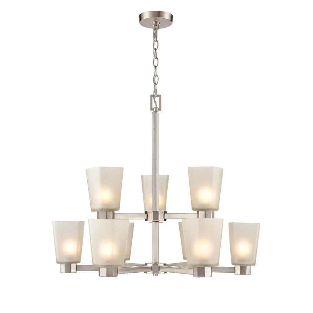 Coley 9-Light 27.5 in. Brushed Nickel Hardwired Chandelier (1-Pack) by Millennium Lighting 1 Coley 9-Light 27.5 in. Brushed Nickel Hardwired Chandelier (1-Pack) by Millennium Lighting