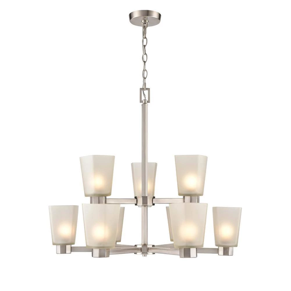 Coley 9-Light 27.5 in. Brushed Nickel Hardwired Chandelier (1-Pack) by Millennium Lighting 2 Coley 9-Light 27.5 in. Brushed Nickel Hardwired Chandelier (1-Pack) by Millennium Lighting - Image 2