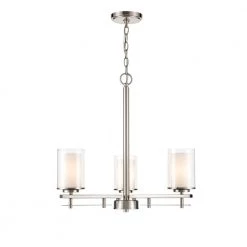 23 in. 3-Light Brushed Nickel Chandelier by Millennium Lighting