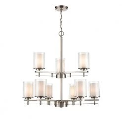 29 in. 9-Light Brushed Nickel Chandelier by Millennium Lighting