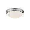 12 in. W 2-Light Brushed Nickel Ceiling Fixture Flush Mount Bowl with Glass Shade by Millennium Lighting