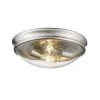 12 in. W 2-Light Brushed Nickel Ceiling Fixture Flush Mount by Millennium Lighting