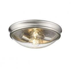 12 in. W 2-Light Brushed Nickel Ceiling Fixture Flush Mount by Millennium Lighting