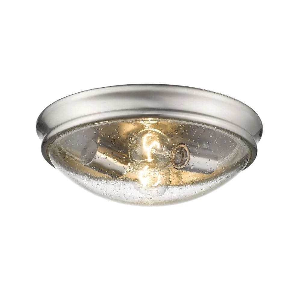 12 in. W 2-Light Brushed Nickel Ceiling Fixture Flush Mount by Millennium Lighting 1 12 in. W 2-Light Brushed Nickel Ceiling Fixture Flush Mount by Millennium Lighting
