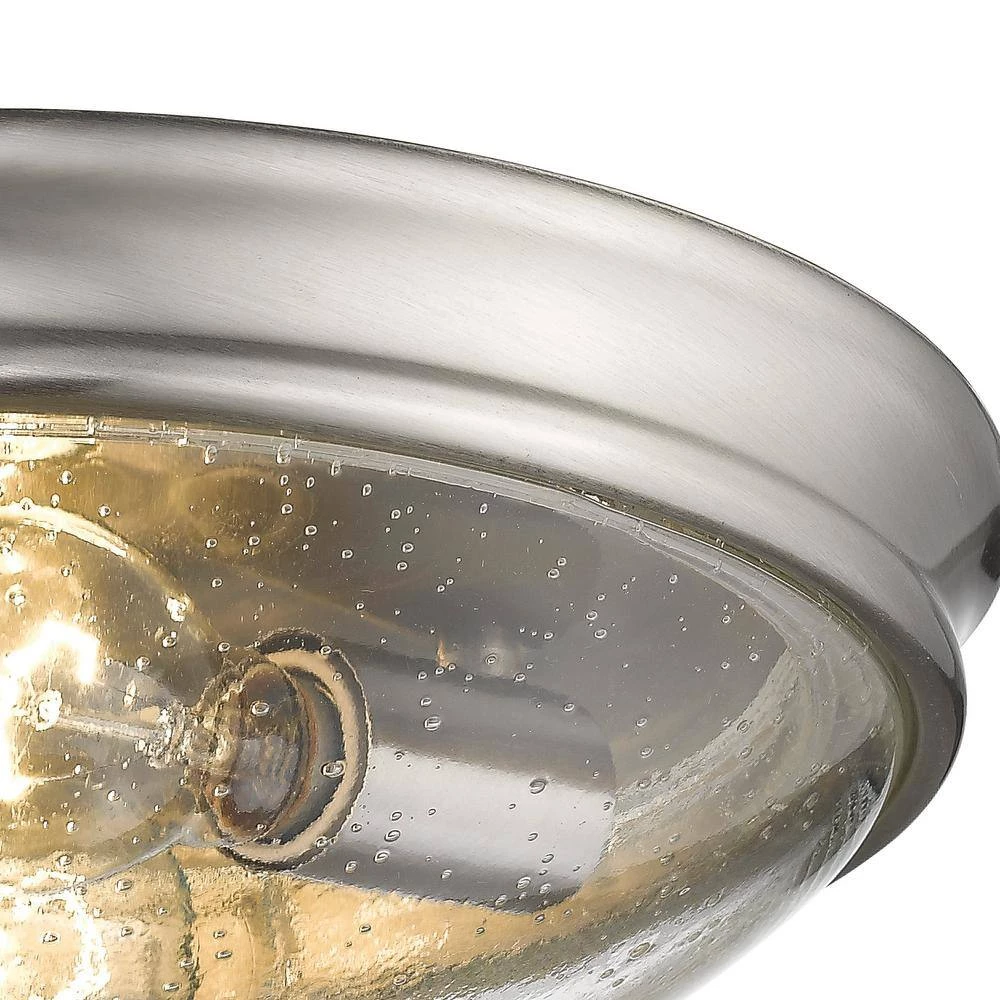 12 in. W 2-Light Brushed Nickel Ceiling Fixture Flush Mount by Millennium Lighting 2 12 in. W 2-Light Brushed Nickel Ceiling Fixture Flush Mount by Millennium Lighting - Image 2