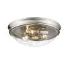 14 in. W 3-Light Brushed Nickel Ceiling Fixture Flush Mount by Millennium Lighting