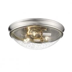 14 in. W 3-Light Brushed Nickel Ceiling Fixture Flush Mount by Millennium Lighting