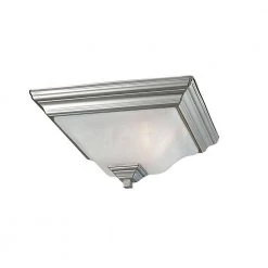 2-Light Brushed Nickel Flush Mount with Faux Alabaster Glass by Millennium Lighting