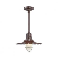 R Series 1-Light 17 in. Architectural Bronze Radial Wave Shade by Millennium Lighting