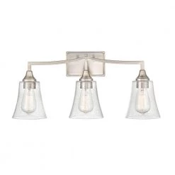 Caily 24 in. 3-Light Brushed Nickel Vanity Light with Clear Glass Shade by Millennium Lighting