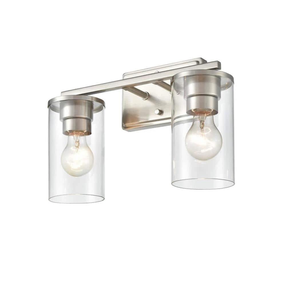 Verlana 14 in. 2-Light Brushed Nickel Vanity Light with Clear Glass Shade by Millennium Lighting 4 Verlana 14 in. 2-Light Brushed Nickel Vanity Light with Clear Glass Shade by Millennium Lighting - Image 4