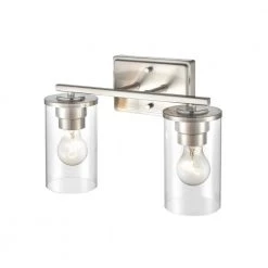 Verlana 14 in. 2-Light Brushed Nickel Vanity Light with Clear Glass Shade by Millennium Lighting 6 Verlana 14 in. 2-Light Brushed Nickel Vanity Light with Clear Glass Shade by Millennium Lighting -Millennium Lighting Shop brushed nickel millennium lighting vanity lighting 2702 bn 4f 1000