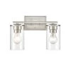 Verlana 14 in. 2-Light Brushed Nickel Vanity Light with Clear Glass Shade by Millennium Lighting