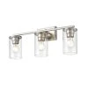 Verlana 22 in. 3-Light Brushed Nickel Vanity Light with Clear Glass Shade by Millennium Lighting
