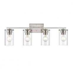 Verlana 27.62 in. 4-Light Brushed Nickel Vanity Light with Clear Glass Shade by Millennium Lighting 7 Verlana 27.62 in. 4-Light Brushed Nickel Vanity Light with Clear Glass Shade by Millennium Lighting -Millennium Lighting Shop brushed nickel millennium lighting vanity lighting 2704 bn 1f 1000