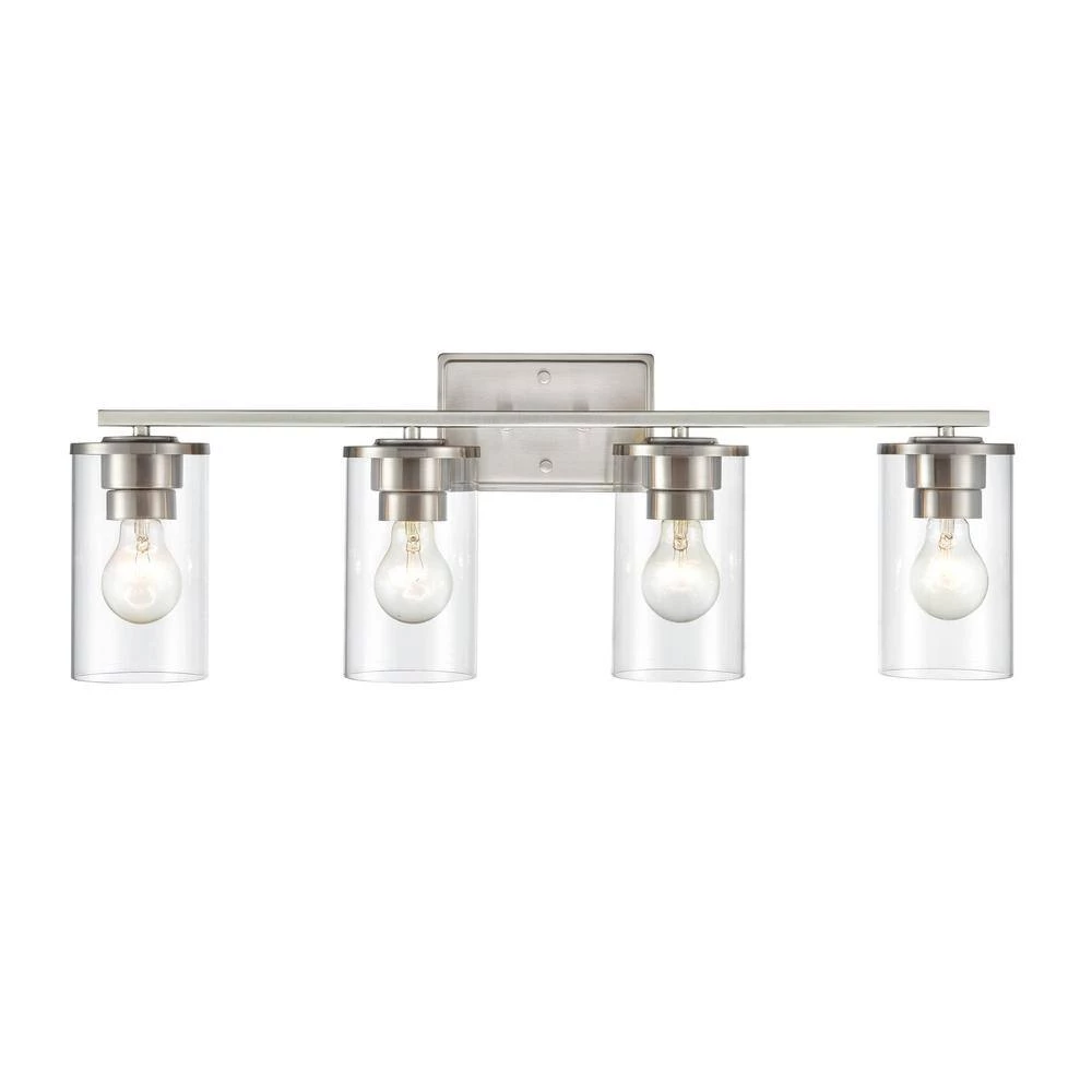 Verlana 27.62 in. 4-Light Brushed Nickel Vanity Light with Clear Glass Shade by Millennium Lighting 4 Verlana 27.62 in. 4-Light Brushed Nickel Vanity Light with Clear Glass Shade by Millennium Lighting - Image 4