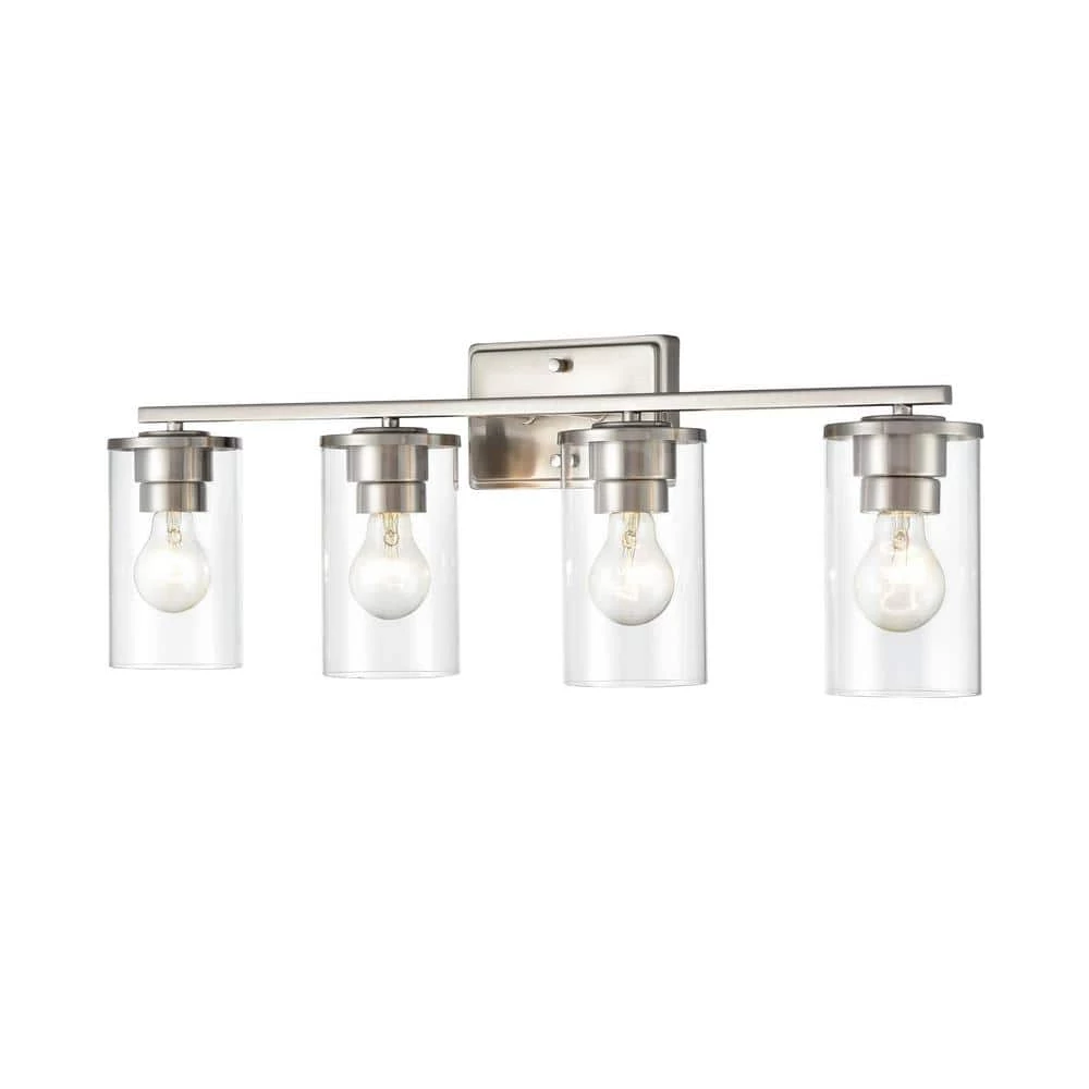 Verlana 27.62 in. 4-Light Brushed Nickel Vanity Light with Clear Glass Shade by Millennium Lighting 2 Verlana 27.62 in. 4-Light Brushed Nickel Vanity Light with Clear Glass Shade by Millennium Lighting - Image 2