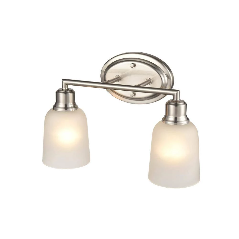 Amberle 15.25 in. 2-Light Brushed Nickel Vanity Light with Frosted White Glass Shade by Millennium Lighting 4 Amberle 15.25 in. 2-Light Brushed Nickel Vanity Light with Frosted White Glass Shade by Millennium Lighting - Image 4