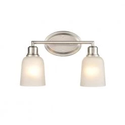 Amberle 15.25 in. 2-Light Brushed Nickel Vanity Light with Frosted White Glass Shade by Millennium Lighting 9 Amberle 15.25 in. 2-Light Brushed Nickel Vanity Light with Frosted White Glass Shade by Millennium Lighting -Millennium Lighting Shop brushed nickel millennium lighting vanity lighting 2802 bn 44 1000