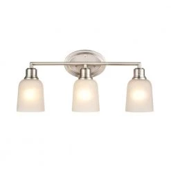 Amberle 22 in. 3-Light Brushed Nickel Vanity Light with Frosted White Glass Shade by Millennium Lighting -Millennium Lighting Shop brushed nickel millennium lighting vanity lighting 2803 bn 1f 1000