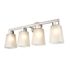 Coley 24.625 in. 4-Light Brushed Nickel Vanity Light with White Glass Shade by Millennium Lighting -Millennium Lighting Shop brushed nickel millennium lighting vanity lighting 4274 bn 1f 1000