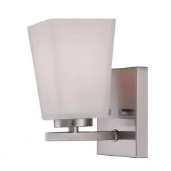 Brushed Nickel Wall Sconce with Etched White Glass by Millennium Lighting
