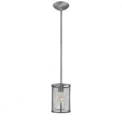 1-Light 8 in. Brushed Pewter Mini Pendant by Millennium Lighting