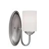 Brushed Pewter Sconce with Etched White Glass by Millennium Lighting